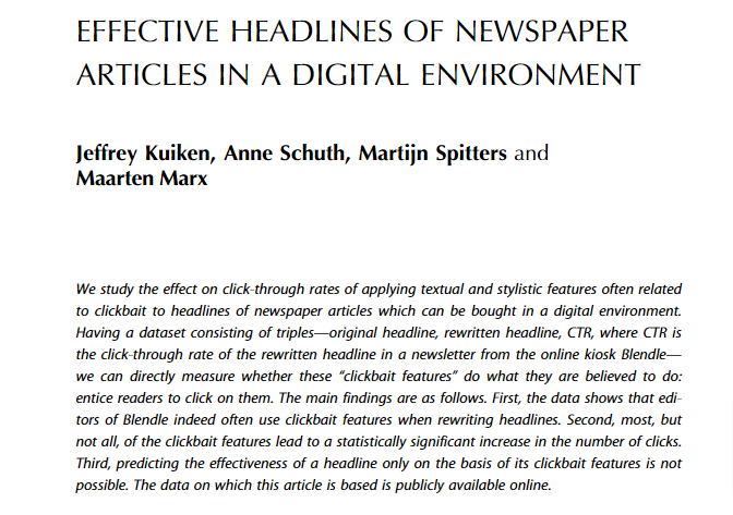 Did you know that the most read article in 𝘋𝘪𝘨𝘪𝘵𝘢𝘭 𝘑𝘰𝘶𝘳𝘯𝘢𝘭𝘪𝘴𝘮 is on clickbaiting? With over 90,000 reads, as well as studying the techniques to generate interest in the news, this article has certainly managed to attract attention.
➡️tandfonline.com/doi/full/10.10…