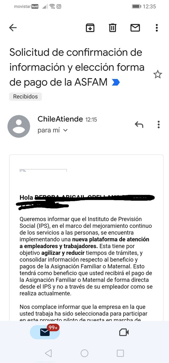 bebyore's tweet photo. @ChileAtiende llegó este correo, de parte de uds? Es real?? https://t.co/PgDM7PrhQW
