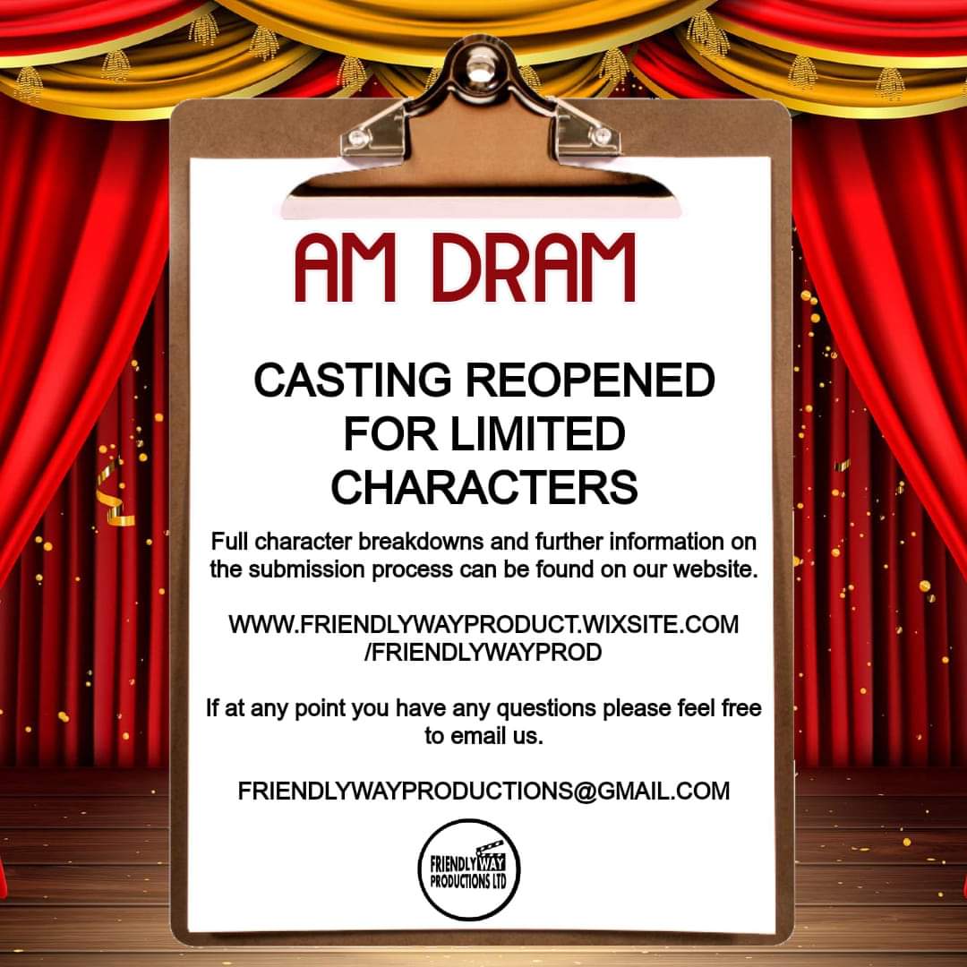 friendlywayprod's tweet photo. But for now we are reopening casting looking to fill the last available roles, including Thomas, Sandra, Carrie, Hope and Jackie. Full character breakdowns and self tape requirements are on our website here. https://t.co/hDqNUnJzk8 Applications close 04/08/23 😁 https://t.co/ePMrNbeoYp