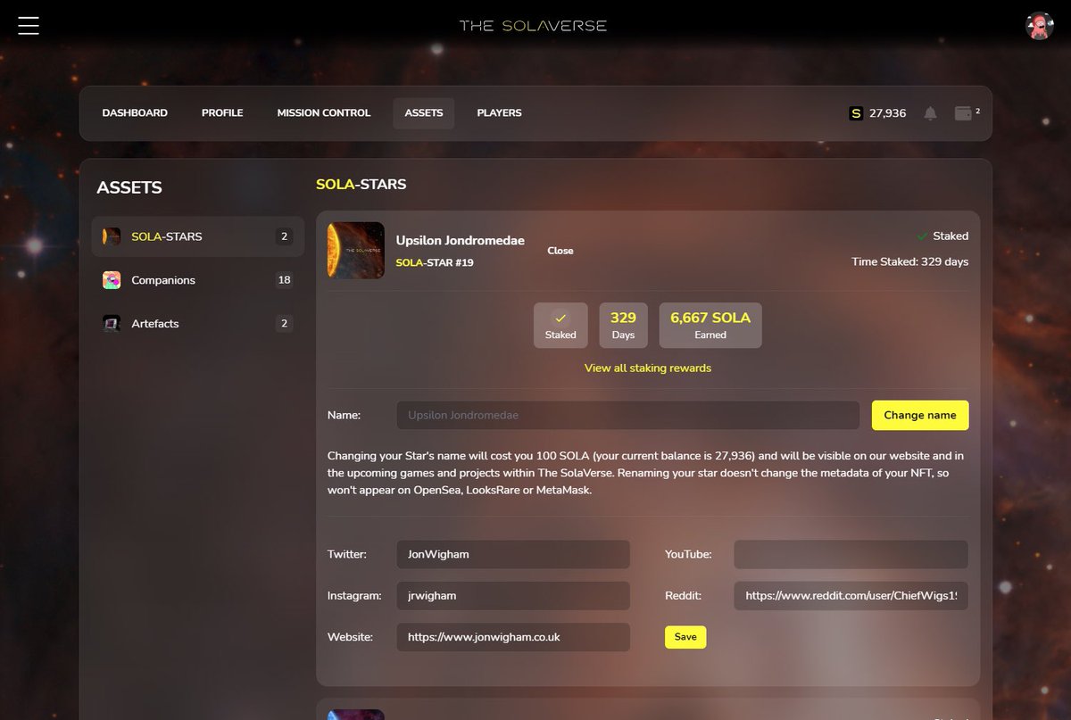 Great town hall with the SOLA-STAR holders today ✨

- $SOLA transfers are now enabled
- CEA Rewards will be distributed this week
- Theme switching is now available on the dashboard 

app.thesolaverse.com