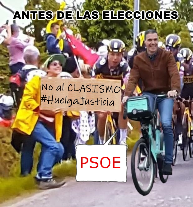 LuckyGusoficial's tweet photo. Vingegaard es impronunciable...

Lo que sí pronunciamos, alto y claro, es #JusticiaSolución. Lo pedimos para recuperar un servicio público esencial. Y por mucho #TourRTVE18J mediático que haga Pedro Sánchez, los trabajadores de Justicia ninguneados ahí estaremos para recordárselo https://t.co/4arCuuH8MP