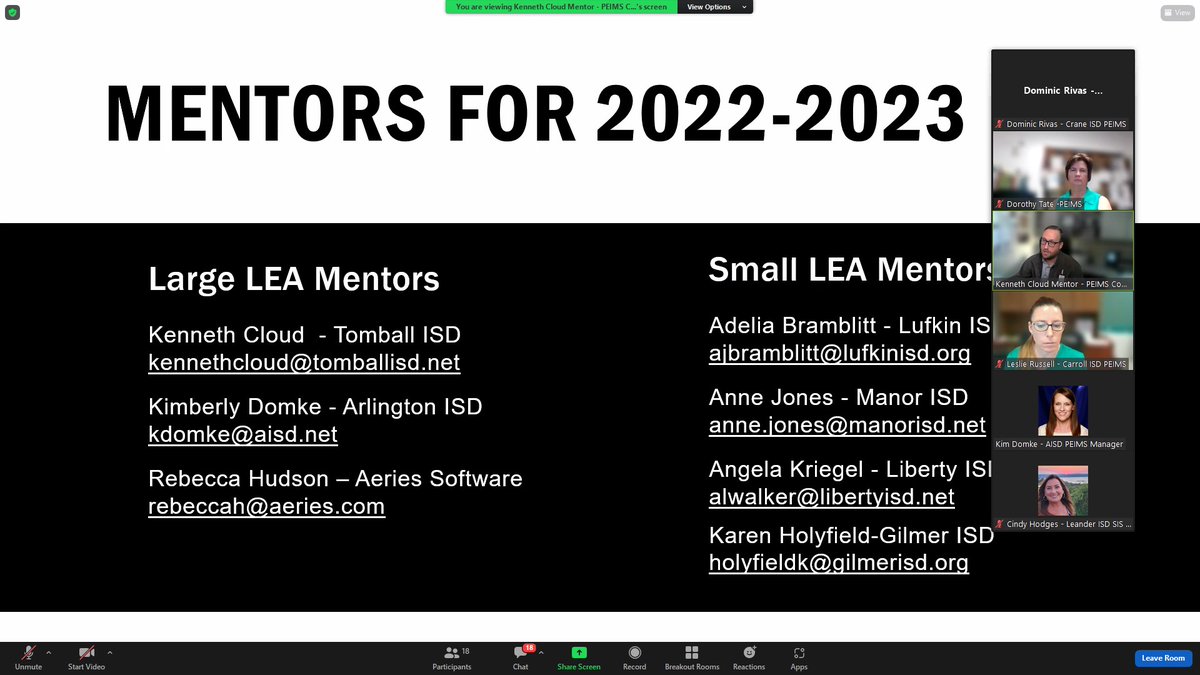 MrDomRivas's tweet photo. Thank you to @kcloud66 for leading today's @tasbo PEIMS Mentor meeting!
@ondatasuite1 @Ascendertx @teainfo @KarenPeims @Sandra_PEIMS https://t.co/65TUI0JmqF