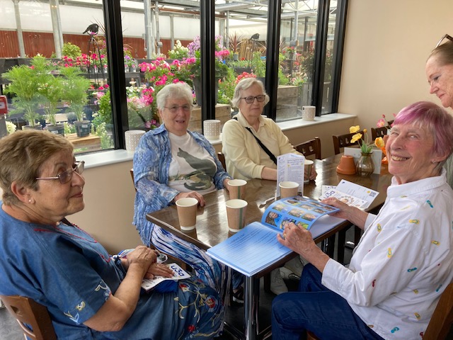 Welcoming Liz Thackray, #u3a Chair and Susie Berry, SE Regional Trustee to our Coffee Morning at #Edwins Clandon Park today - pictured with Julie Beattie #Guildford Area u3a Chair.  A great turn out, some new faces and many friends of old. A great morning, a great event!  #Age UK