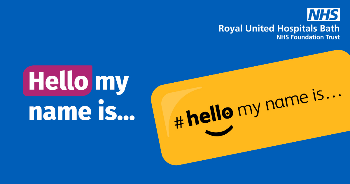 💬 'When staff introduce themselves to you it feels welcoming and homely' - an RUH patient. Today is #HelloMyNameIs Day, a campaign started by Dr Kate Granger for NHS staff. We want everyone to feel that they matter, and we know that starts with “hello”💙