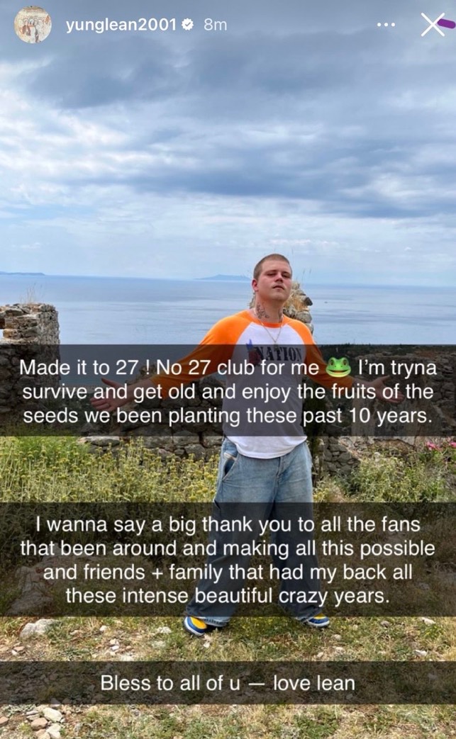 dailyIean's tweet photo. Yung Lean turns 27 today 🎉 https://t.co/eVWHr4oVQJ
