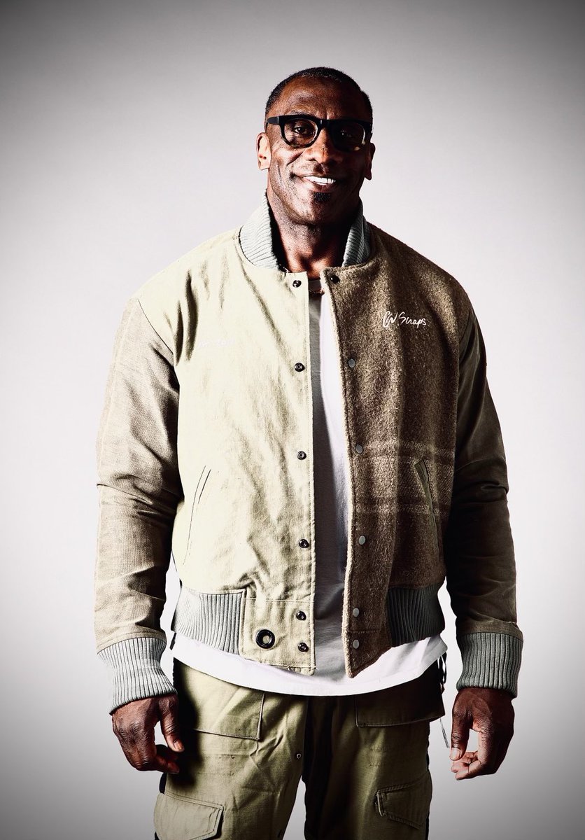 ShannonSharpe's tweet photo. Very nice to finally meet you and even better collab 🔥with Greg Lauren, the man behind my viral blue sweater! 🧵💎 https://t.co/s2oE2i6x8W
