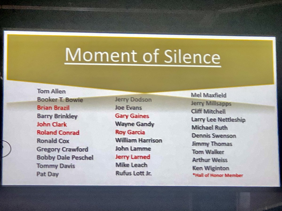 Nice moment of silence to the fellow coaches we lost.  Coach Brinkley was from my hometown of Carrizo Springs.  I had a chance to coach with him at Lehman High School. @Benjaminedward <a href="/BrinkleyFBSyst/">Brinkley Football Systems</a>