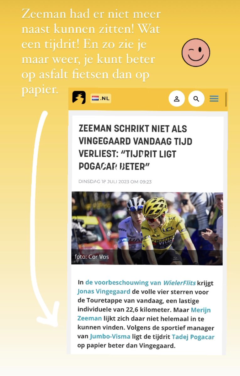 #TDFF2023 Op papier of toch maar op asfalt? <a href="/WielerFlits/">WielerFlits.nl</a> <a href="/JumboVismaRoad/">DavidRRCegg</a> Vingegaard is outstanding in de tijdrit. Prachtige prestatie. 🚀