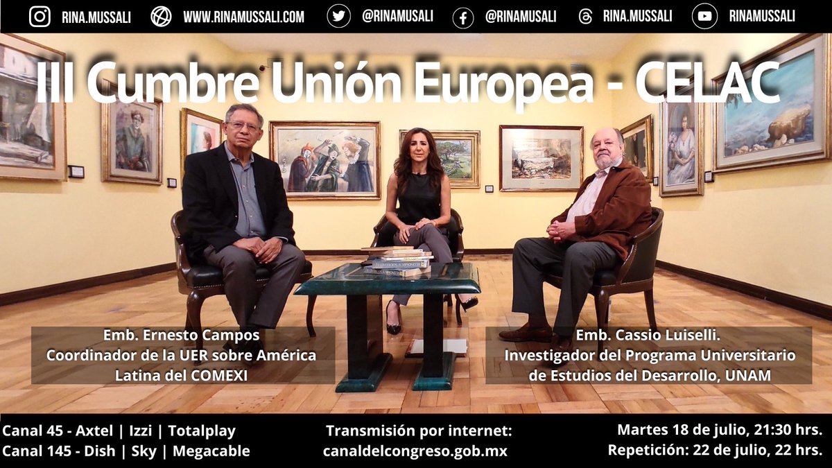 Ayer la Unión Europea se comprometió a invertir $50.6 billones en ALyC como parte de su Global Gateway, la iniciativa rival al BRI de China. ¡No se pierdan las claves la #EUCELACSummit hoy en #VérticeInternacional. Participan los Embajadores <a href="/ernestocampost/">Ernesto Campos Tenorio</a> y Casio Luiselli.
