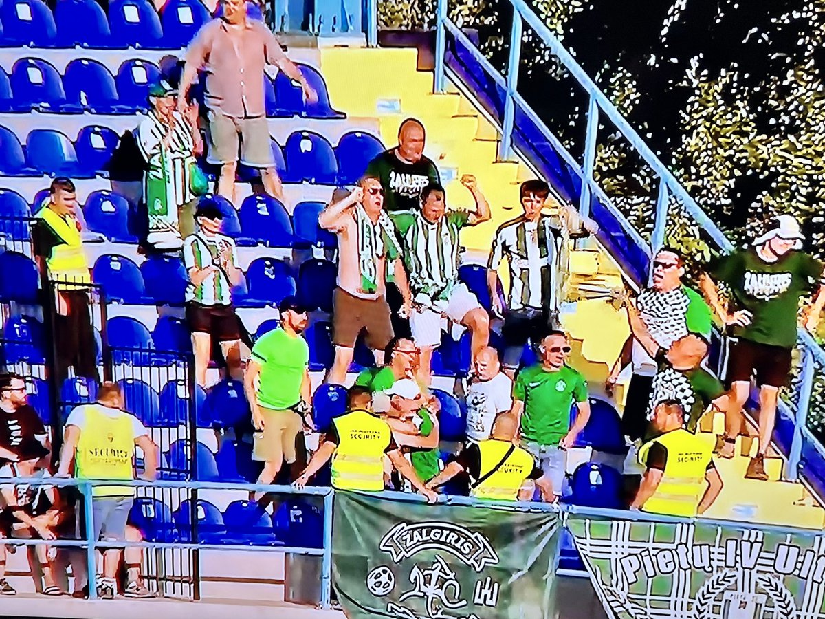 Bill Connelly on Twitter "Zalgiris fans going nuts in the away end!!!!!"