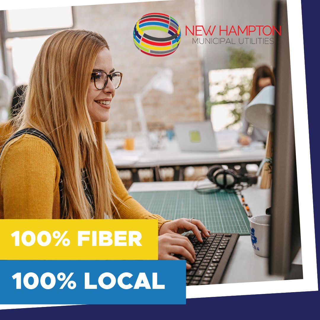 Whether you want internet, telephone, or TV NHMU has you covered with a 100% fiber network! NHMU is a 100% municipally-owned system focused on only one thing – bringing reliable service and great value to New Hampton and opening a new chapter of expanding horizons.