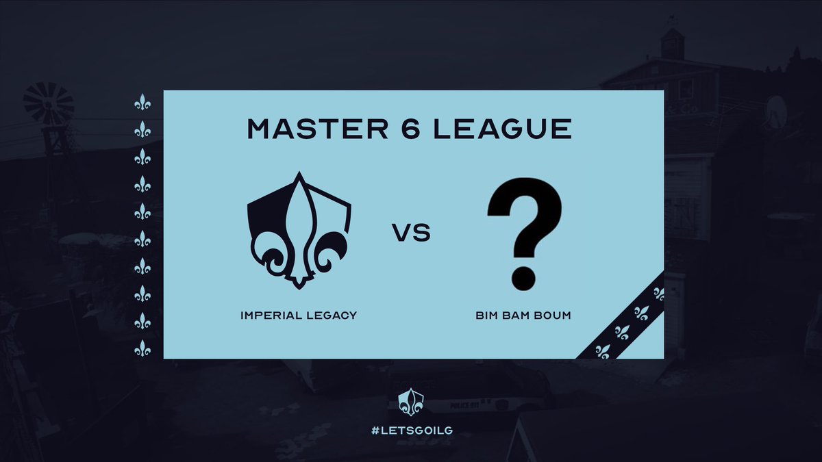 ILGesport's tweet image. 🔱R6S🔱

🏆 @Master6League 7e match de Qualifier
🆚 BIM BAM BOUM
🕦 Indéfinie 
📺 #PasDeStream 
#️⃣ #LetsGoILG #ILGR6S