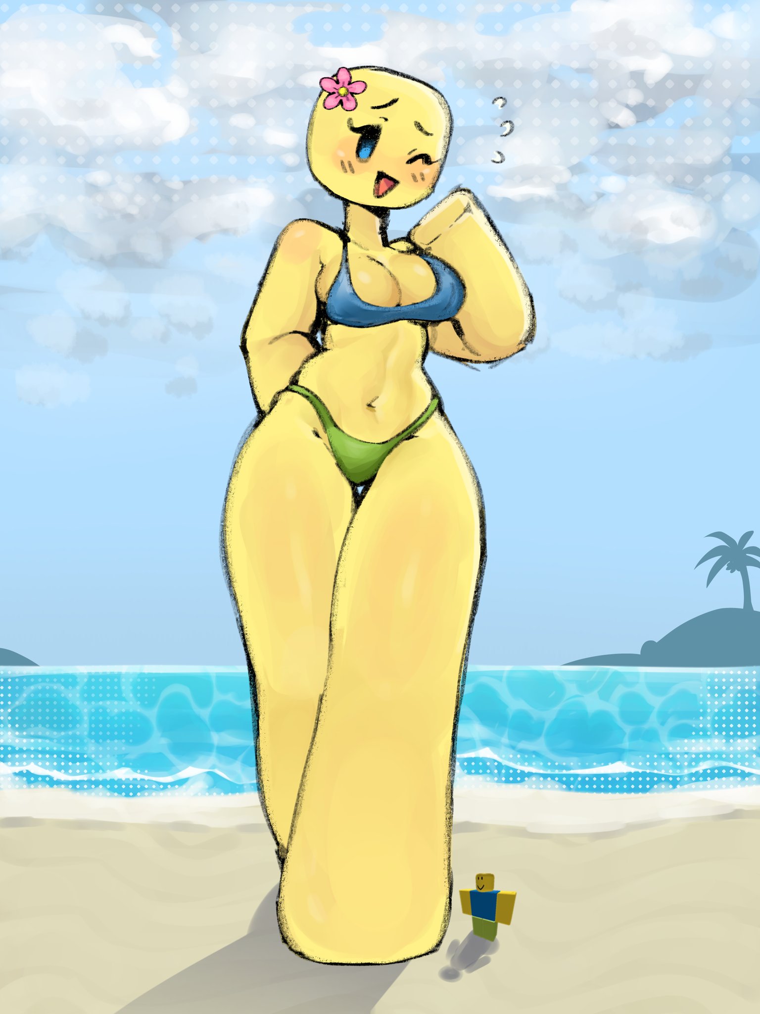 Maru on X: #robloxart #roblox noob at the beach  /  X