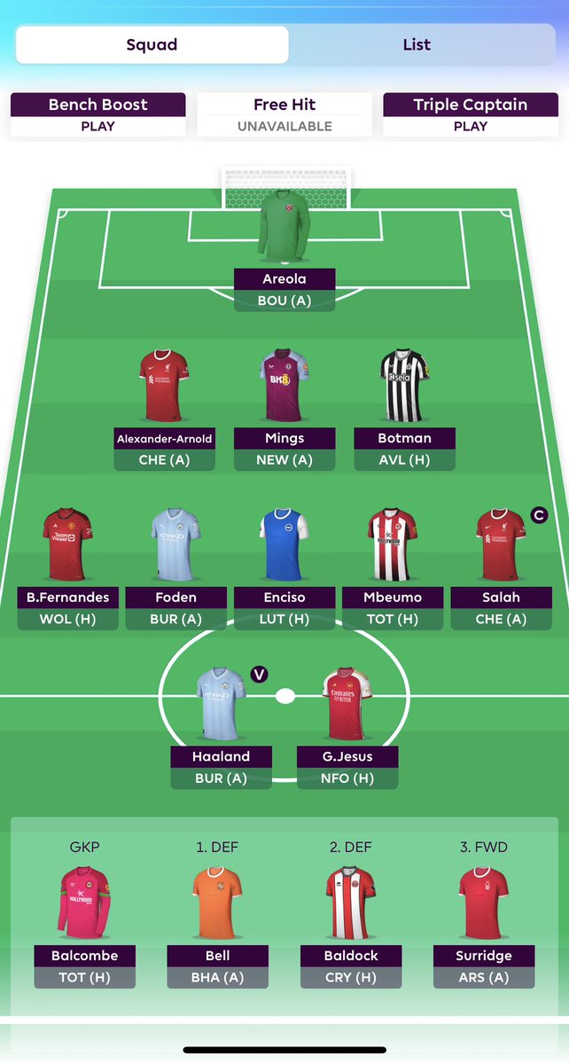 FPL_Simplified's tweet image. My first draft. I’m ok with this at the moment but will look at the defence later on #FPL #FPLCommunity #GW1Draft