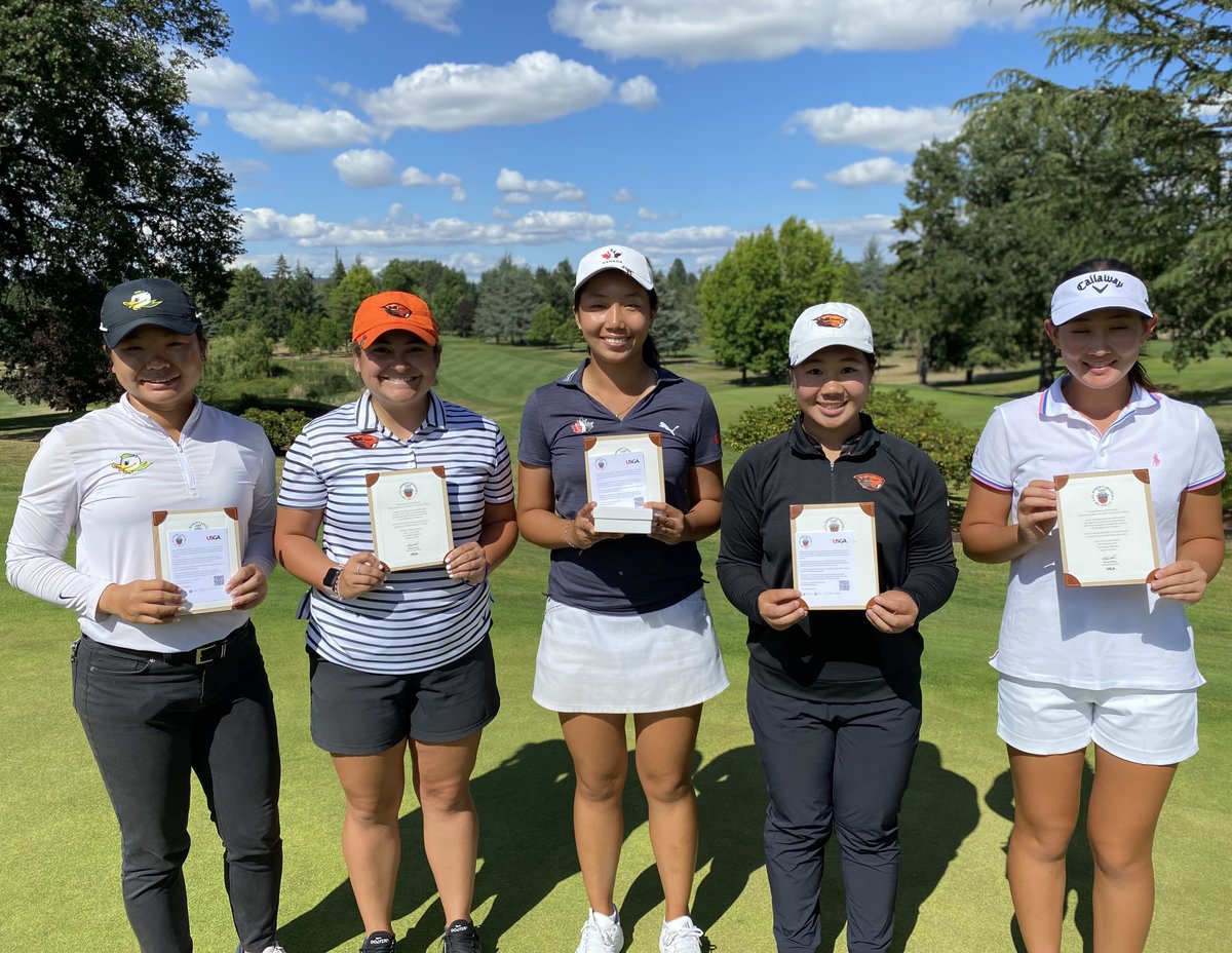 Congratulations to (from left to right) Chingtzu Chen, Chayse Gomez, Vanessa Zhang, Kyra Ly, Lucy Yuan for qualifying into the 123rd U.S. Women's Amateur Championship. They will be competing at Bel-Air C.C. from August 7-13, good luck ladies! 🏆 Results: hubs.li/Q01Y413C0