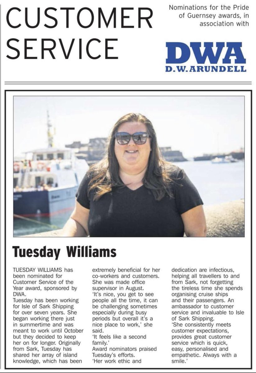 Thank you all so much for the nominations!! Here’s to the voting which commences in August. #prideofguernsey #customerservice #nomination #feelinghumbled