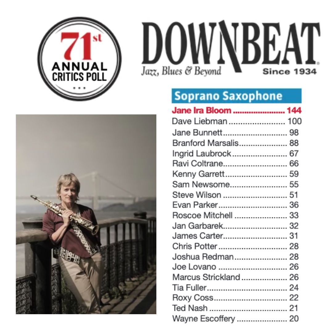 Jane Ira Bloom (@janeirabloomsax) on Twitter photo Honored to be among this distinguished group of soprano luminaries. <a href="/DownBeatMag/">DownBeat Magazine</a> #downbeat #downbeatcriticspoll #sopranosaxophone #jazz Honored to be among this distinguished group of soprano luminaries. <a href="/DownBeatMag/">DownBeat Magazine</a> #downbeat #downbeatcriticspoll #sopranosaxophone #jazz
