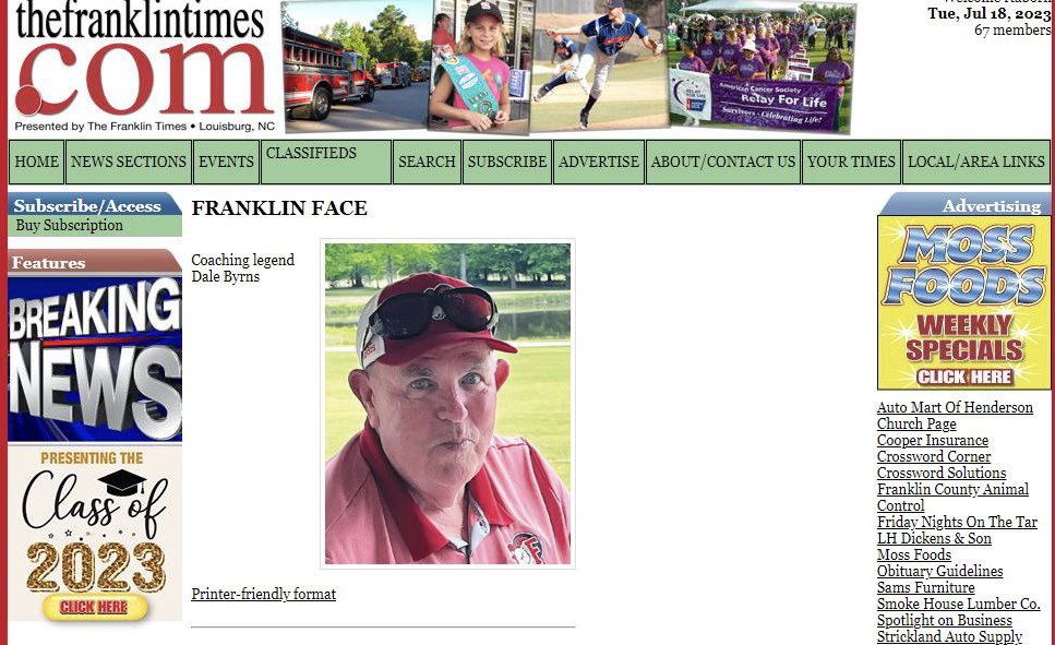 Thank you Coach Dale Byrns for your countless hours that you dedicated to several sports at FHS.  After years of exceptional leadership, dedication and mentorship, your retirement marks the end of an era.  Enjoy your retirement! <a href="/HighSchoolOT/">HighSchoolOT</a> <a href="/TarRiverPreps/">Matt Page (Tar River Preps)</a>  🔴🐏
