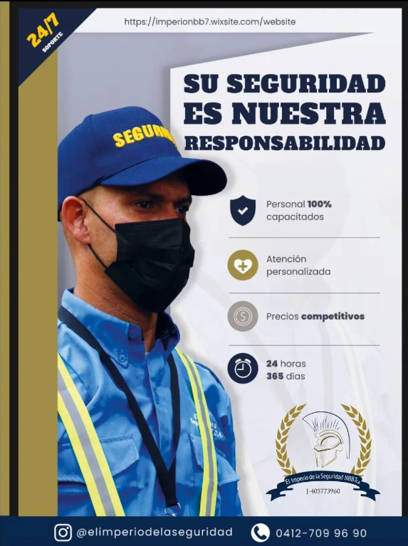 IMPERIONBB7's tweet photo. ¡La seguridad es primordial para el bienestar y la calidad de vida!

Por eso en @elimperiodelaseguridad te acompañamos y ofrecemos el mejor servicio de seguridad desde el inicio de tus proyectos.

👮¡Tú seguridad es nuestra responsabilidad!👮 https://t.co/jvrs2ZKozo