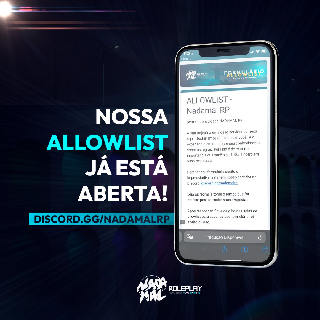 NadamalRP's tweet image. Que nossa abertura será dia 31/07 vocês já sabem! 🧐E nossa Allowlist vocês já fizeram?
Venha levar o seu RP para outro nível!! 🤩 Link do forms👇🏻
forms.gle/8RB9w45SUff4qG…