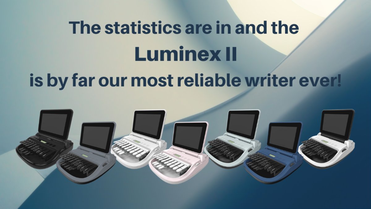In 2022, only 4.5% of Luminex II writers required any type of warranty service! The overwhelming majority of Luminex II users LOVE their writers! Contact your local rep to get your Luminex II! stenograph.com/sales-directory #LuminexII #writer #courtreporter #captioner