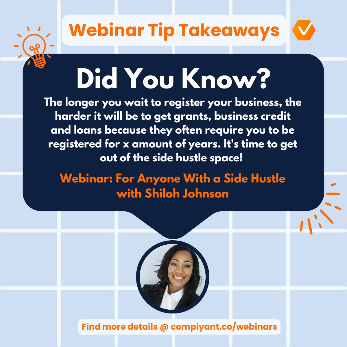 As your business begins to grow you're going to want to be able to apply for business grants, loans and credit. If you remain a side hustle, a lot of those opportunities aren't available to you! Register your business so you can reap those benefits 💼✨📈
#sidehustle #newbusiness
