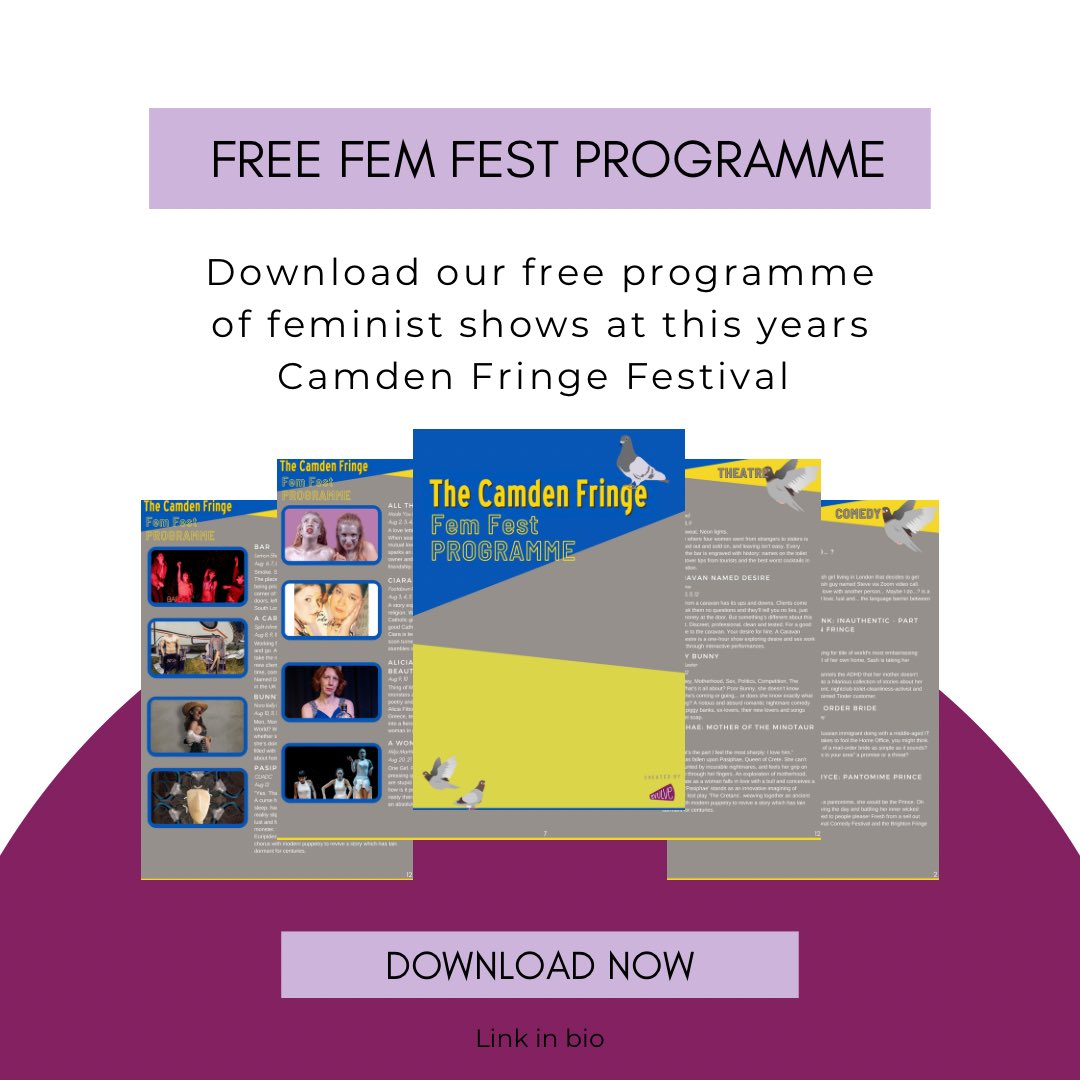 evulveltd's tweet photo. Click the link to download your FREE Camden and/ or Edinburgh Fringe Fem Fest Programme. 

Remember to click all the pics as they all link to where they need to go!

https://t.co/0bKMtePfLy https://t.co/h8JQ4NTHpe