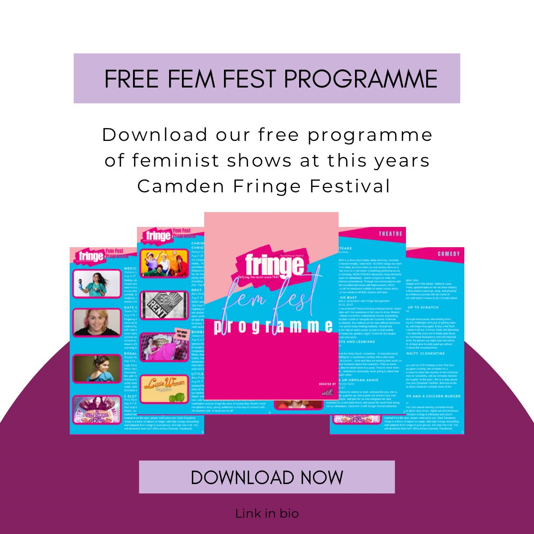 evulveltd's tweet photo. Click the link to download your FREE Camden and/ or Edinburgh Fringe Fem Fest Programme. 

Remember to click all the pics as they all link to where they need to go!

https://t.co/0bKMtePfLy https://t.co/h8JQ4NTHpe