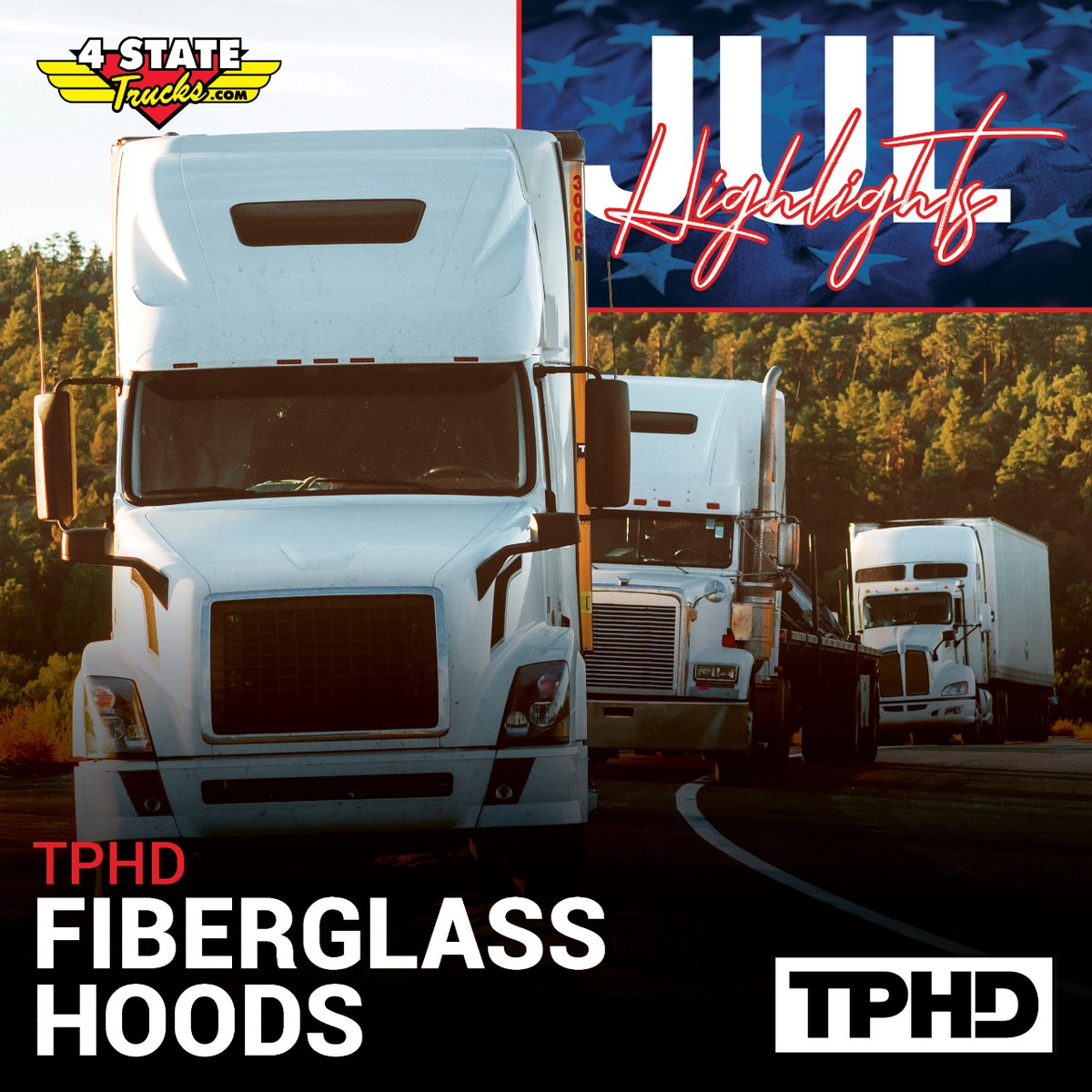 4StateTrucks's tweet photo. We got a great line of products for you in the July highlight: TPHD Hoods!
https://t.co/2bdt92zVPc.
#4StateTrucks #ChromeShopMafia #customtrucks #semitrucks #trucking #bigrig #18wheeler #tractortrailer #largecar #cdldriver #trucker #truckers #truckerslife #longhaul #diesel #TPHD https://t.co/y13HAixYKS