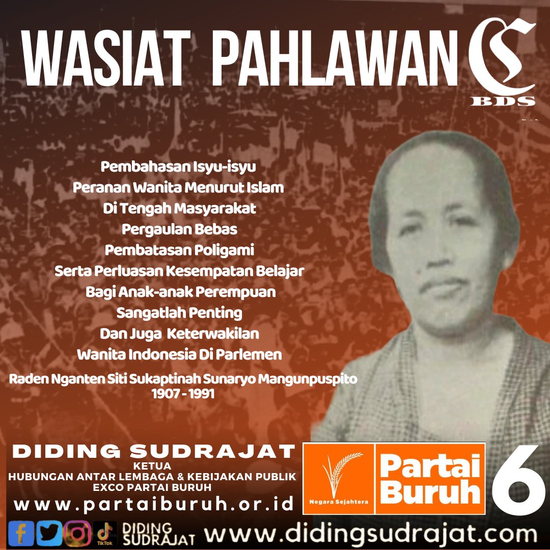 SUDRAJATDIDING's tweet photo. Pembahasan Isyu2 Peranan Wanita Menurut Islam Di Tengah Masyarakat, Pergaulan Bebas, Pembatasan Poligami Serta Perluasan Kesempatan Belajar Bagi Anak2 Perempuan Sangatlah Penting, &amp; Juga  Keterwakilan Wanita Indonesia Di Parlemen. 
Raden Nganten Siti Sukaptinah SM
1907 - 1991 https://t.co/8FJtfXUxTo