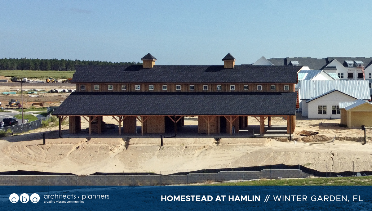 cbaArchitects's tweet photo. 1/ This may be one of the most romantic buildings we’ve designed. This eye-catching authentic post &amp; beam barn is currently under construction at the Homestead at Hamlin, in Orlando’s Horizons West region. https://t.co/XRDKigyEKP