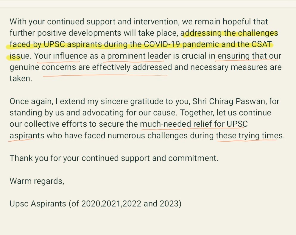UpscExtra's tweet photo. 🙏 We express our gratitude to @iChiragPaswan for his unwavering support in addressing the concerns of UPSC aspirants. We urge @PMOIndia &amp; @DoPTGoI to take swift &amp; decisive action, considering that it has been six months since our letter was received. #COVID19Impact #CSATIssue https://t.co/Afg6qRSDXp