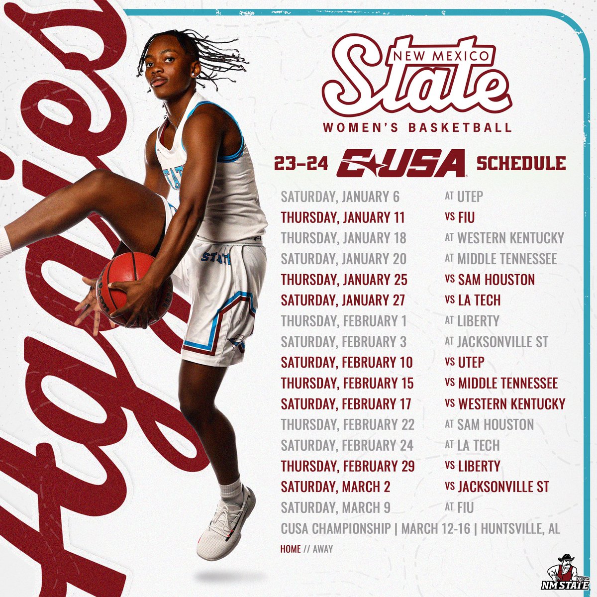 NM State WBB on Twitter "Our ConferenceUSA schedule is here🤩 🏀 16