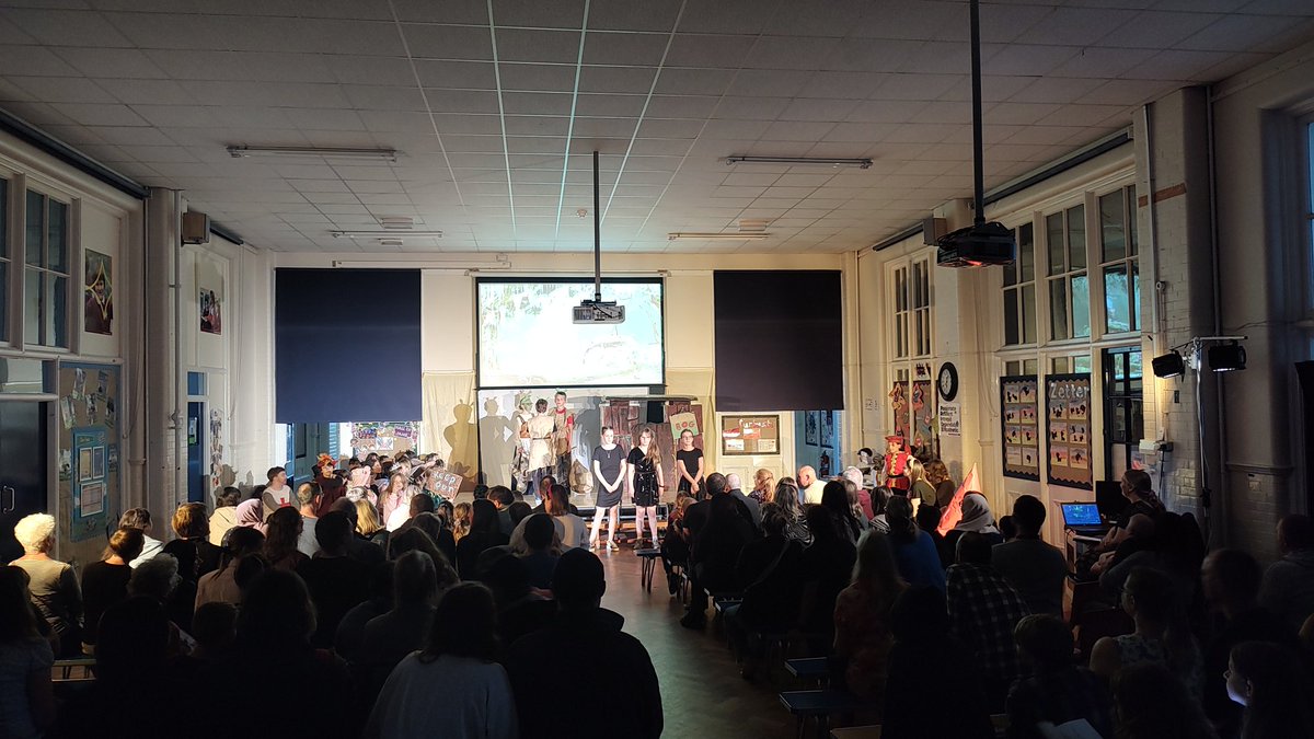 grove_road's tweet photo. Our intrepid Year 6s are starting their performance of Shrek the Musical. Here we go! https://t.co/MPnzLcVVtb