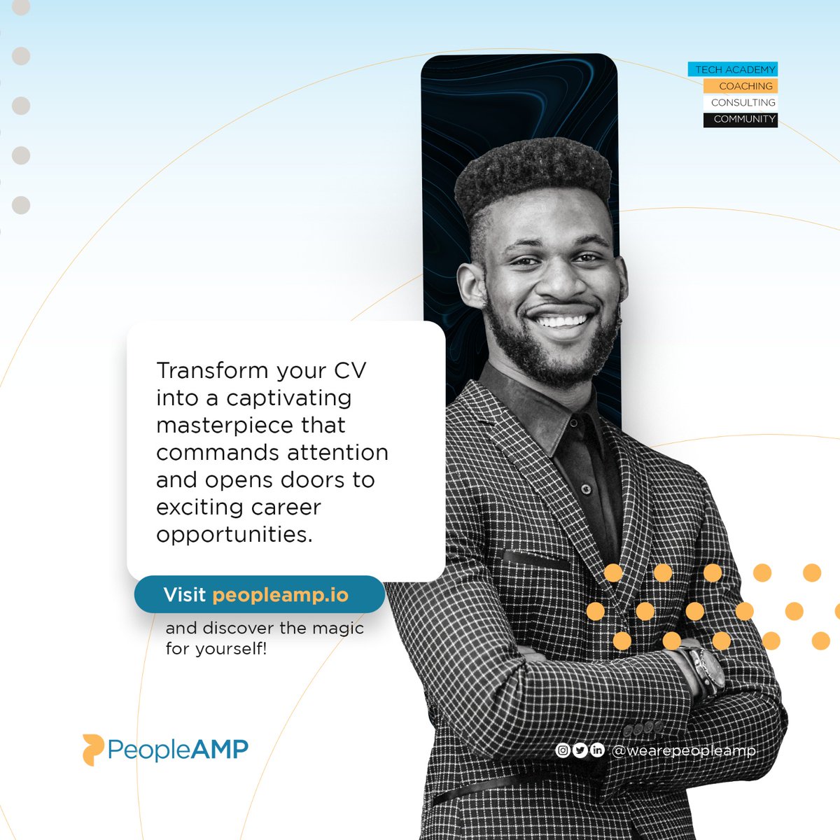 wearepeopleamp's tweet photo. Ready to take your CV from ordinary to extraordinary?
Look no further than PeopleAmp. Our platform will help you create a captivating masterpiece that grabs attention and opens doors to exciting career opportunities
#CVTransformation #CareerSuccess #UnlockOpportunities #CVMagic https://t.co/NQlktT5TcQ