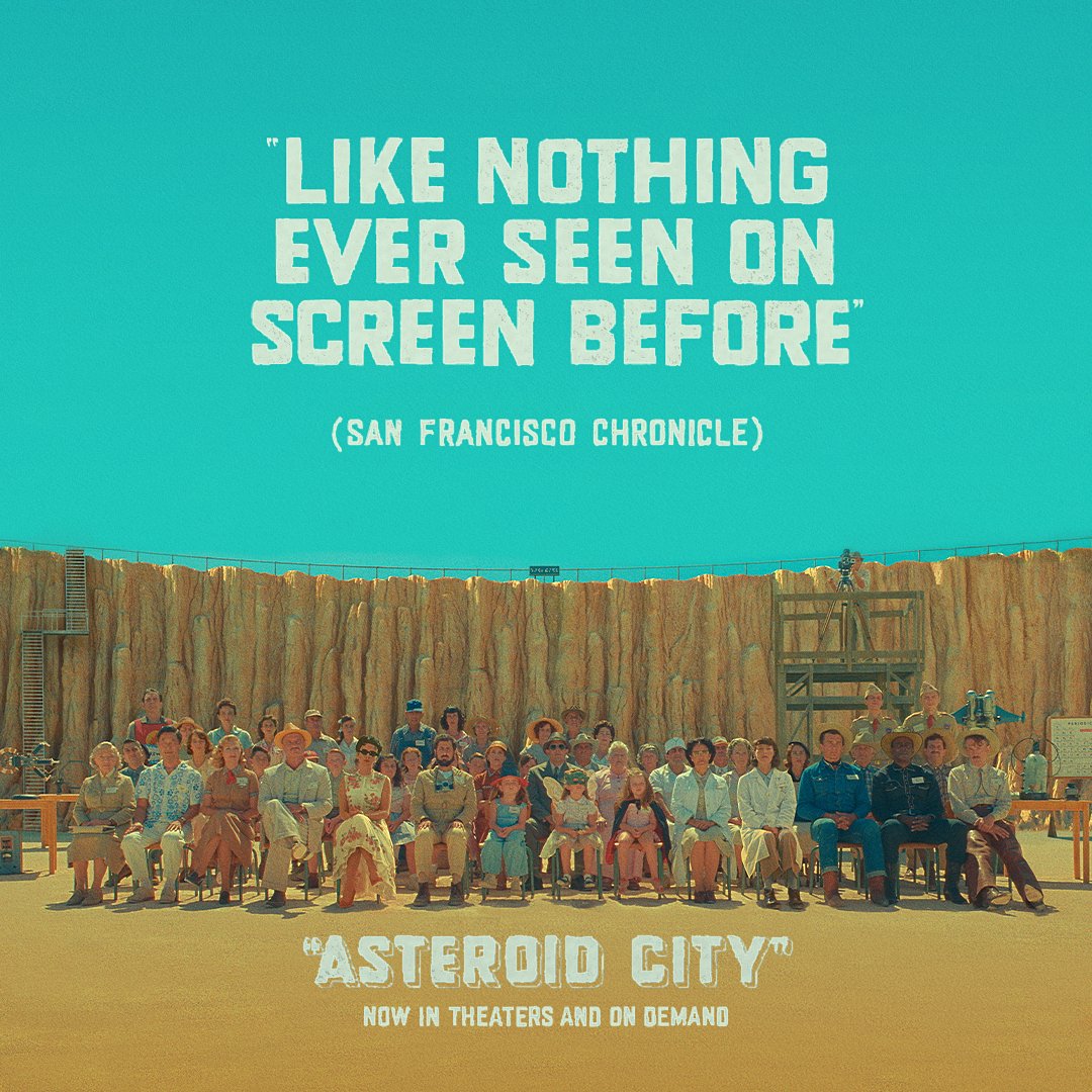 "The purest distillation of what Anderson brings to cinema, it’s beautiful to look at, surreal, nostalgic and funny."

#AsteroidCity is in theaters and on demand now: asteroidcity.com