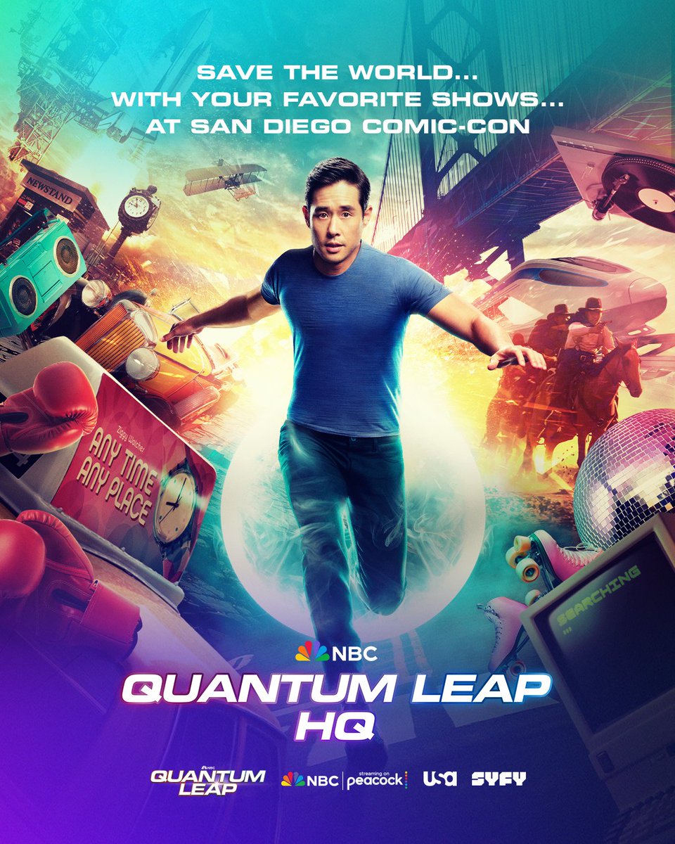 nbc's tweet photo. #QuantumLeap with us into the worlds of #LawAndOrder, #SVU, #OrganizedCrime, #TheVoice and #Chucky – this weekend at #SDCC2023! 💥 https://t.co/m987t41BkW