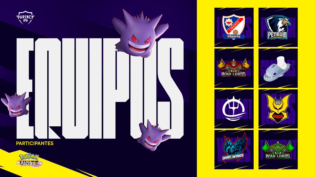 #PokemonUNITE

Presentamos a los 8 SÚPER EQUIPOS que participarán en nuestra POKEMON LEAGUE.

🛡️ @LinaresEsports
🐧 <a href="/PenguinEsportES/">Penguin Esport</a>
⚔️ <a href="/WarlordsES/">WARLORDS</a>
🔱 <a href="/MelqartEsports/">Melqart Esports 🔱</a>
😈 <a href="/KAOS_es/">K✧✧S</a>
🔥 <a href="/DarkWingsUnite/">Dark Wings</a>
✨ #TeamChanclas
☄️ #WarlordsTwitlight

¿Qué equipo será el CAMPEÓN? Comenta 👀👇