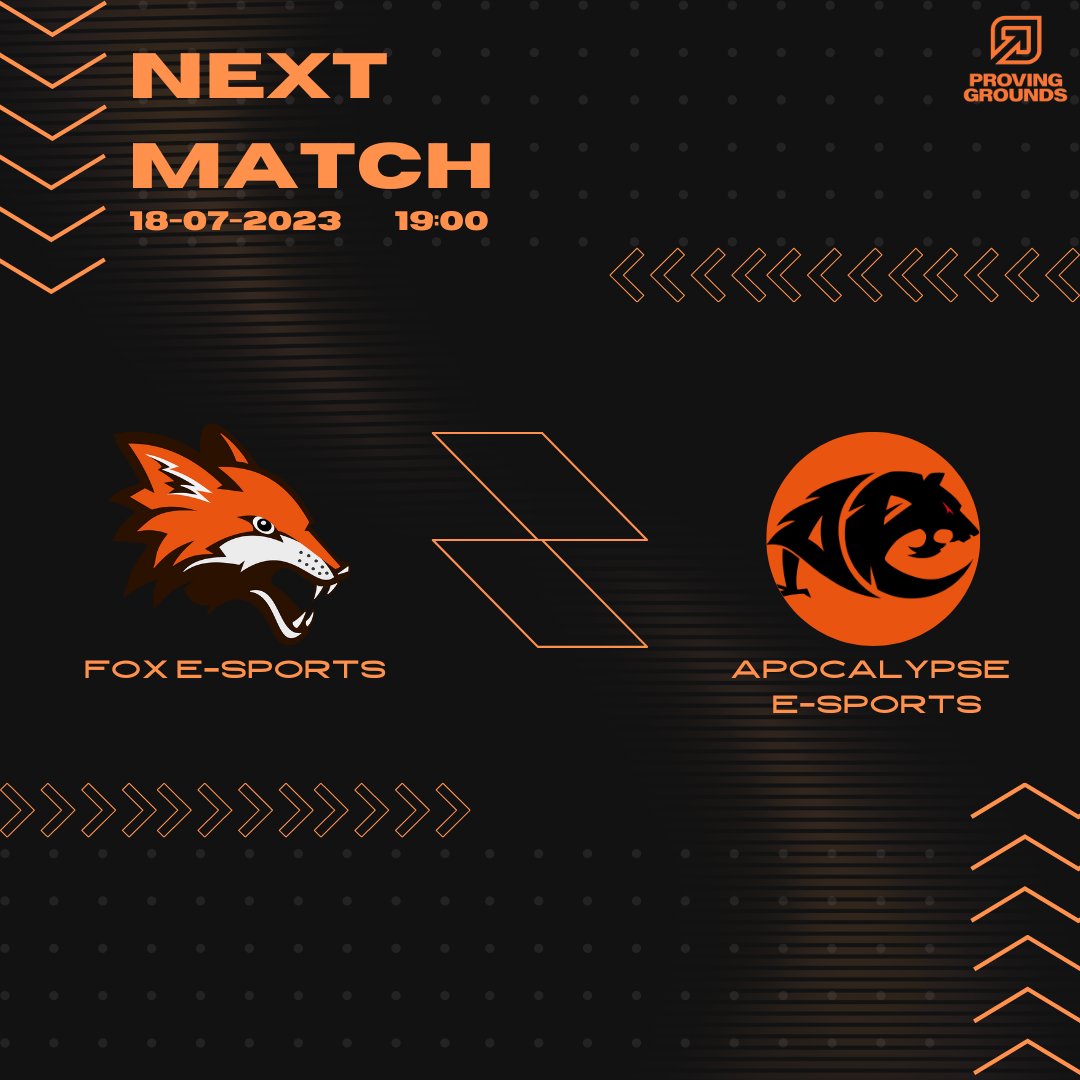 NEW MATCH!
Stasera alle ore 19:00 ci sarà il game
<a href="/Fox_E_Sports/">Fox E-Sports</a>
VS
@/apocalypse esports

Seguiteci per essere aggiornati sul seguito del game anche sul canale twitch di: twitch.tv/pg_esports_lol
Tifate per noi con #GOFOXES !
#lol #leagueoflegends #progro #esports