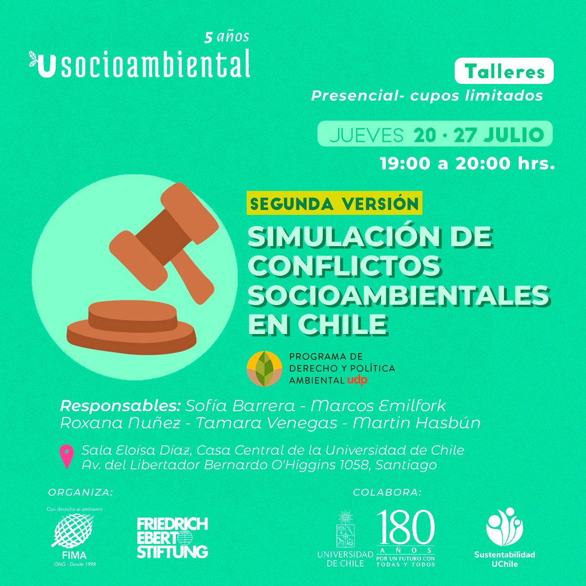 FIMA_Chile's tweet photo. ¡No quedes fuera ⚡️!

⏰Mañana se cierran las inscripciones para la segunda versión del taller «Simulación de conflictos socioambientales en Chile» junto al equipo de @PDPA_udp

👉Regístrate en https://t.co/YryM5xKYi2

@FESChile https://t.co/ummFZCcUvm