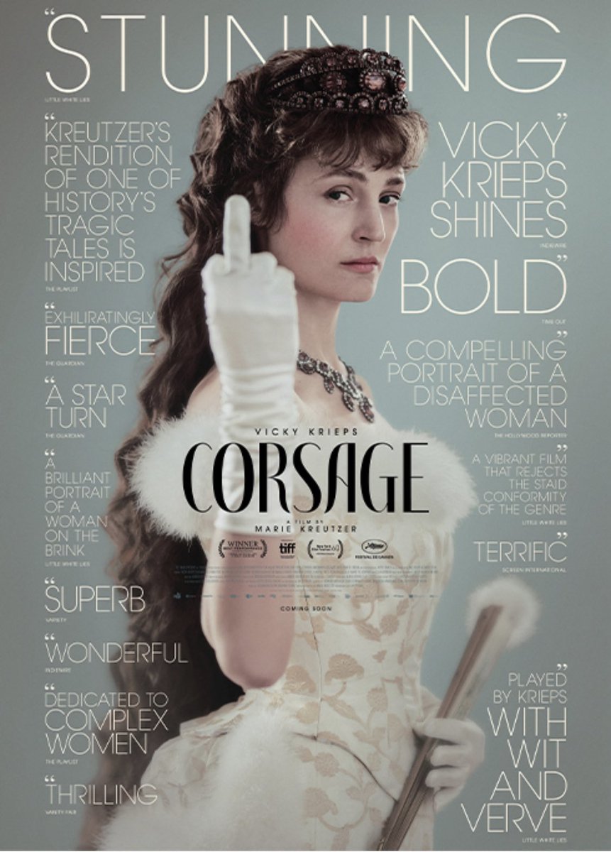 JWB_9's tweet photo. Austria’s Marie Kreutzer dared to move the story of #Sissi The Empress into a deep and dark direction.
An accelerating Vicky Krieps stepping out of Romy Schneider’s footsteps into a strangling corset.
An aging caged bird getting ready to flee. (****)
#tweetreview #cinema #movies https://t.co/k6GNF8iFhv
