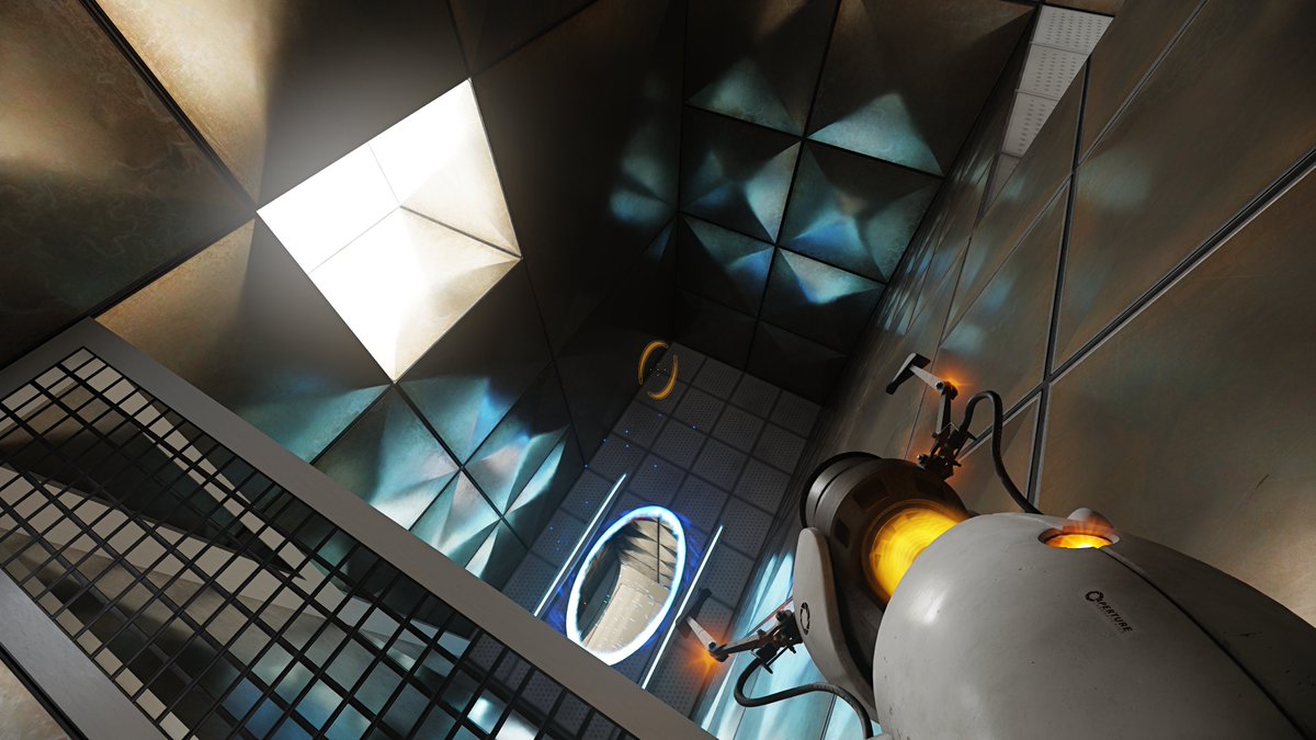 GeForce_JacobF's tweet photo. Portal: Prelude RTX is available now on Steam and looks incredible with full RT and RTX IO! Check out these 4K DLSS 3 shots captured on an @NVIDIAGeForce RTX 4090 👀👀 DL: https://t.co/JIi5YGOPgF https://t.co/6p6mRbPa1J