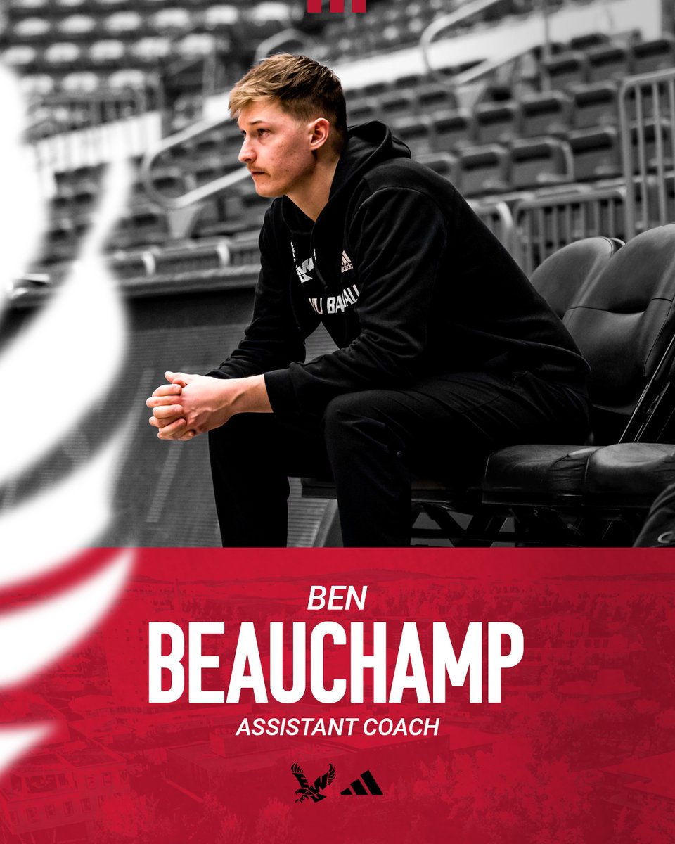 EWUMBB's tweet photo. Congrats on the new title, Coach @@BenBeauchamp31!

DETAILS 📋 https://t.co/28Ug9wm1d0

#GoEags #LetItFly @EWUAthletics https://t.co/DBlU0pjYK3