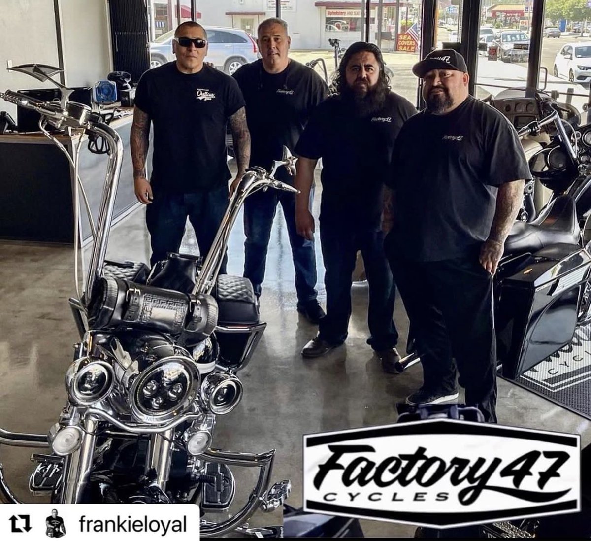 #Repost @frankieloyal138 ・・・ Since day one, since the first handshake, @factory_47 has been my go to place for quality handlebars and crashbars. Great craftsmanship run by the greatest of people. Factory 47 has shown me epic support time and time again. Support them the way…