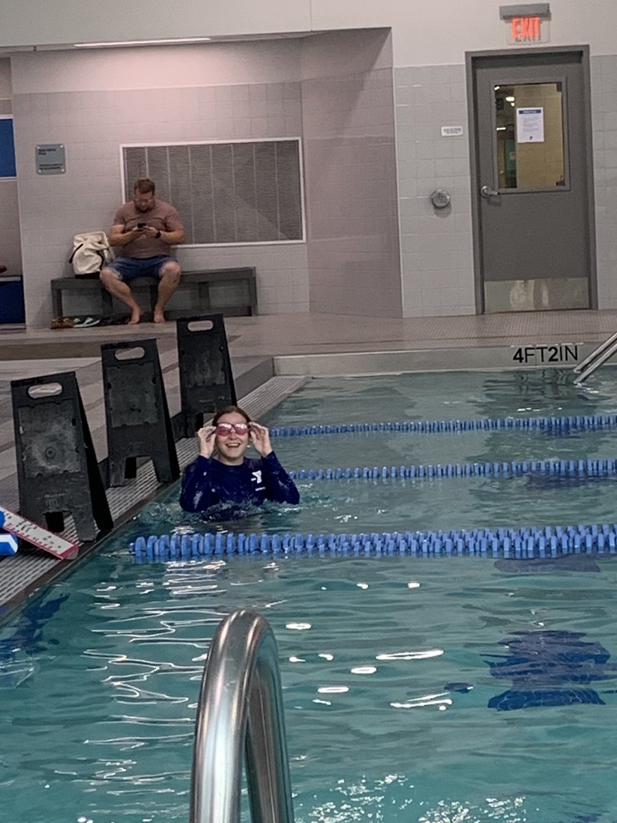 When you wear your glasses to teach lessons but need goggles to demonstrate a skill, but still need to see…you wear your glasses over your goggles 😆 #ymcacassclay #teamaquatics