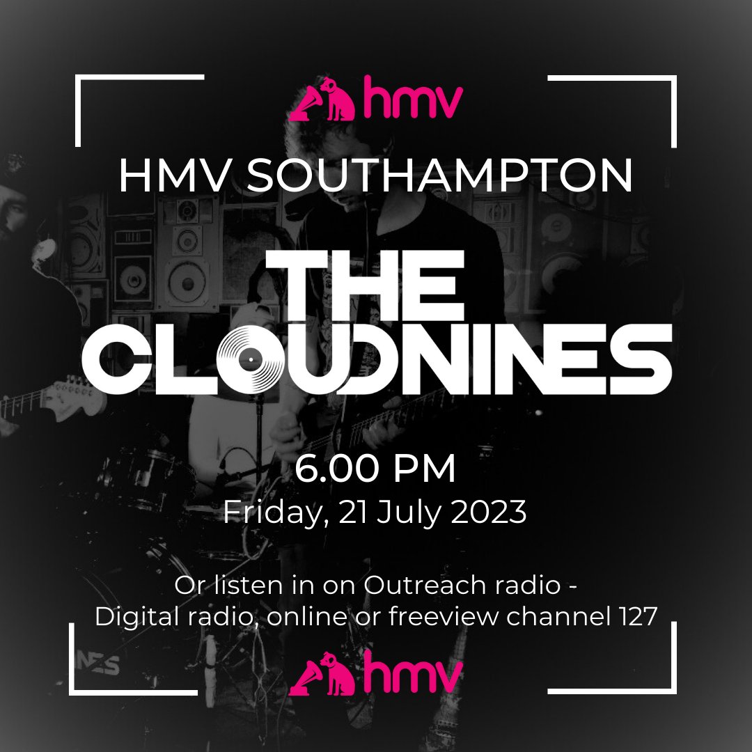 This Friday we will be playing in HMV Southampton!

It'll also be broadcast live on Outreach Radio.

Starts at 6pm so come down if you're in the area, or if you can't make it then be sure to tune in!

#hmvliveandlocal #hmvsouthampton #liveandlocal #southampton #outreachradio
