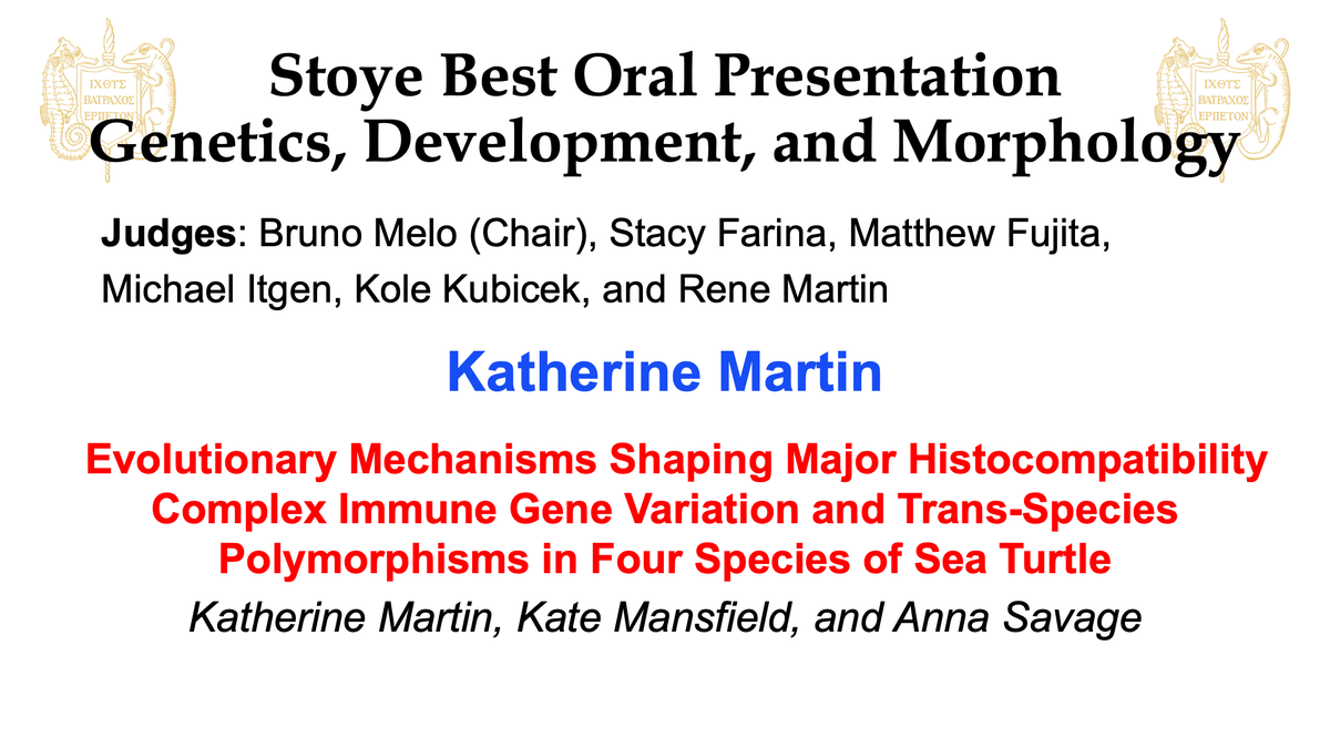 IchsAndHerps's tweet photo. Congratulations to the @IchsAndHerps Stoye Best Oral Presentation Award winners in the categories of Ecology and Ethology, Physiology and Physiological Ecology, Conservation, and Genetics, Development and Morphology! #JMIH23 https://t.co/YNa7jeDBTu
