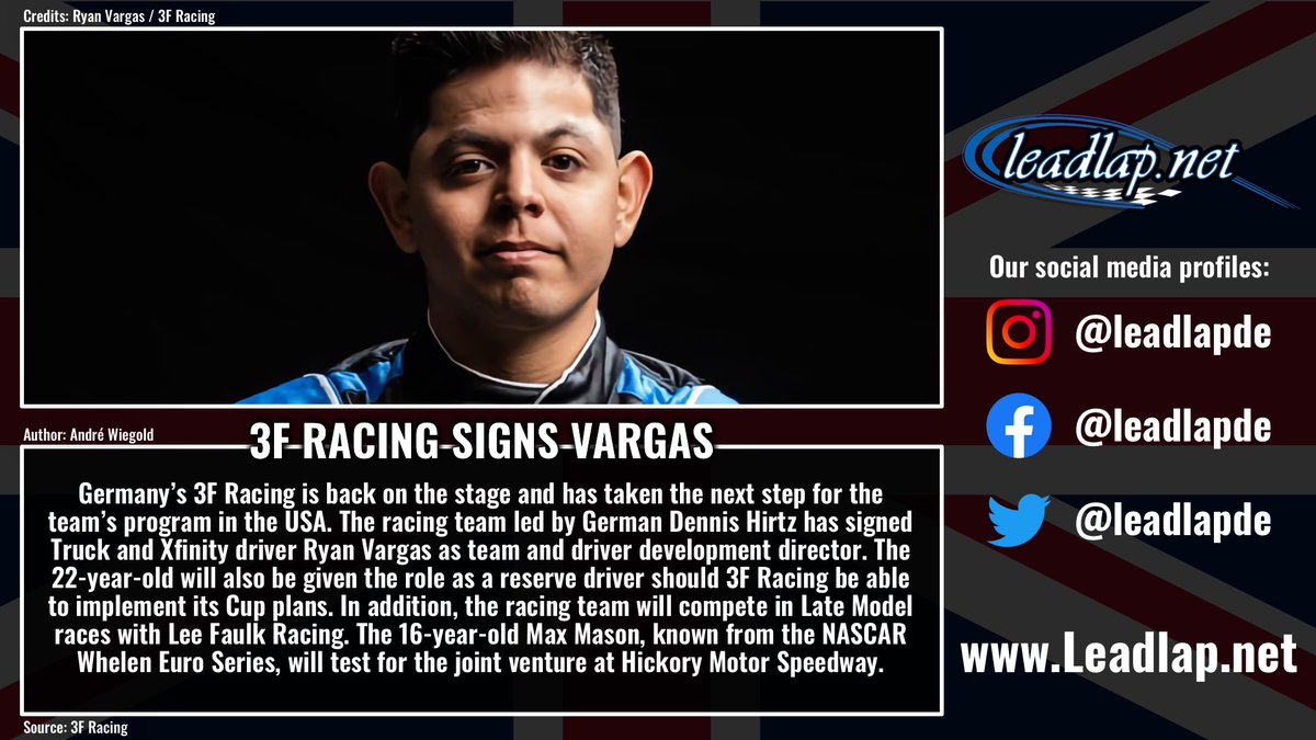 leadlapDE's tweet photo. News from @3fRacing! #GermanHomeofNASCAR #NASCAR #3FRacing https://t.co/9M9RimcsuK
