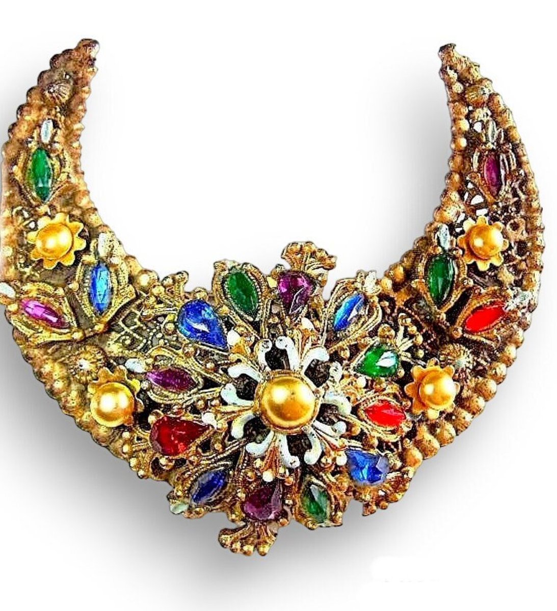renaissancefai's tweet photo. Crescent Moon ALEXANDER KORDA Brooch Thief of Baghdad, Rhinestones, Faux Pearls, Rare Vintage https://t.co/Ktm8m80Ftq #rainbow #gold #women #alexanderkorda #crescentmoonbrooch #rhinestonemoon #redbluegreen #multicolors https://t.co/Tam21OMhXN