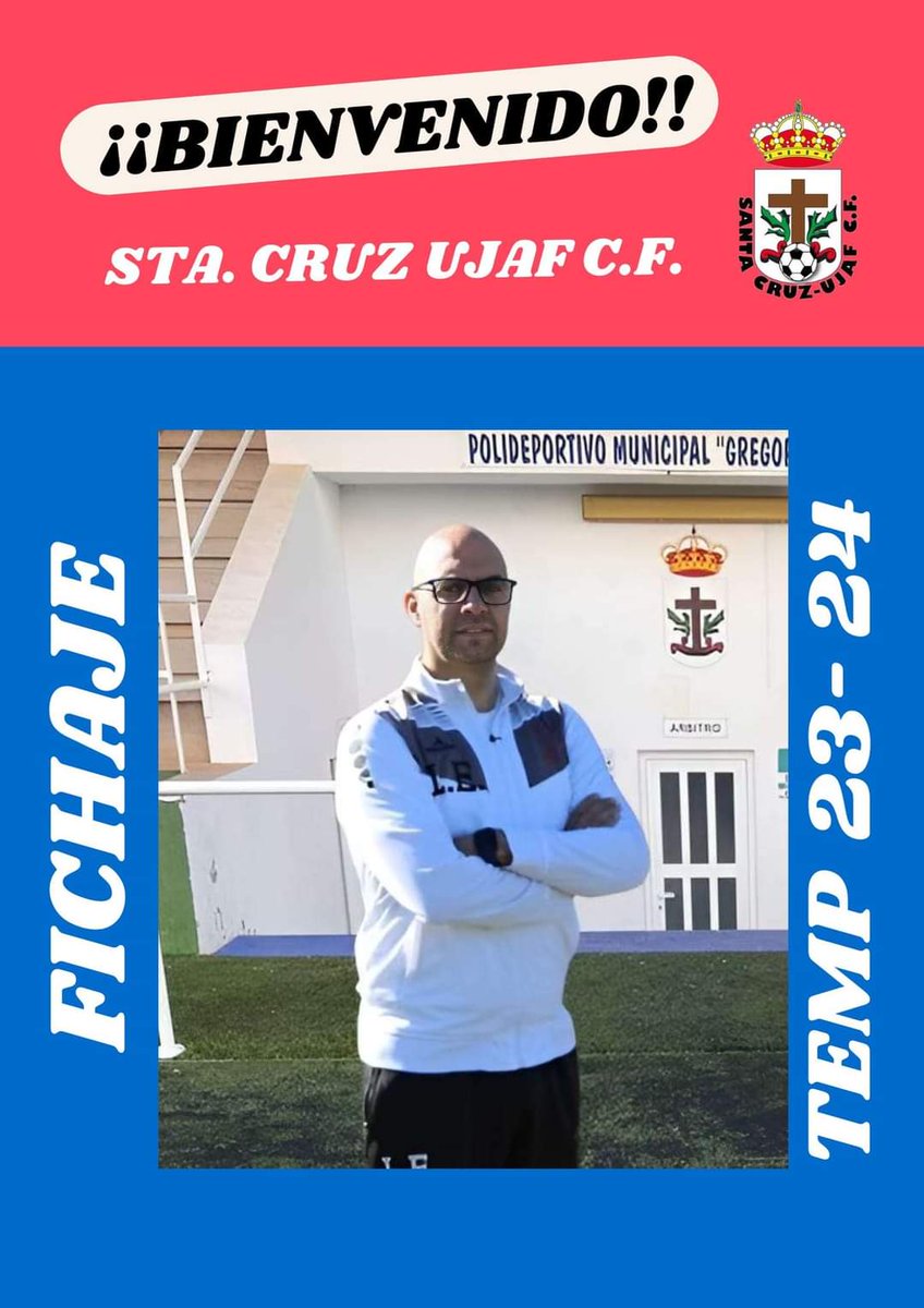 SantaCruzUJAFCF's tweet photo. 🚨 COMUNICADO OFICIAL 🚨
Nueva Incorporación y presentación del nuevo Entrenador del Primer Equipo, te deseamos Mucha Suerte @luesca80 🍀Bienvenido!!!🤗🤗

#TEMP23-24
#AUPASANTACRUZUJAF ❤💙 https://t.co/TRlWB36XmK